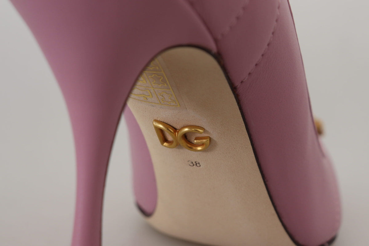 Tacones de piel Devotion de Dolce &amp; Gabbana en color rosa