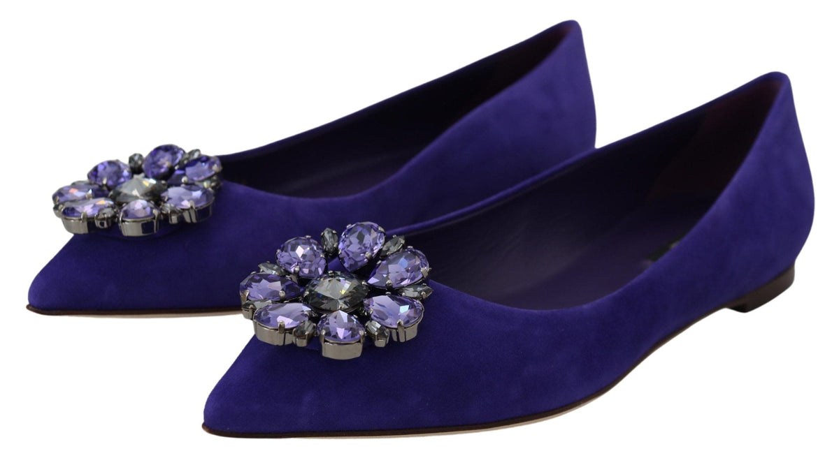 Ballerines en daim violet ornées de cristaux Dolce &amp; Gabbana