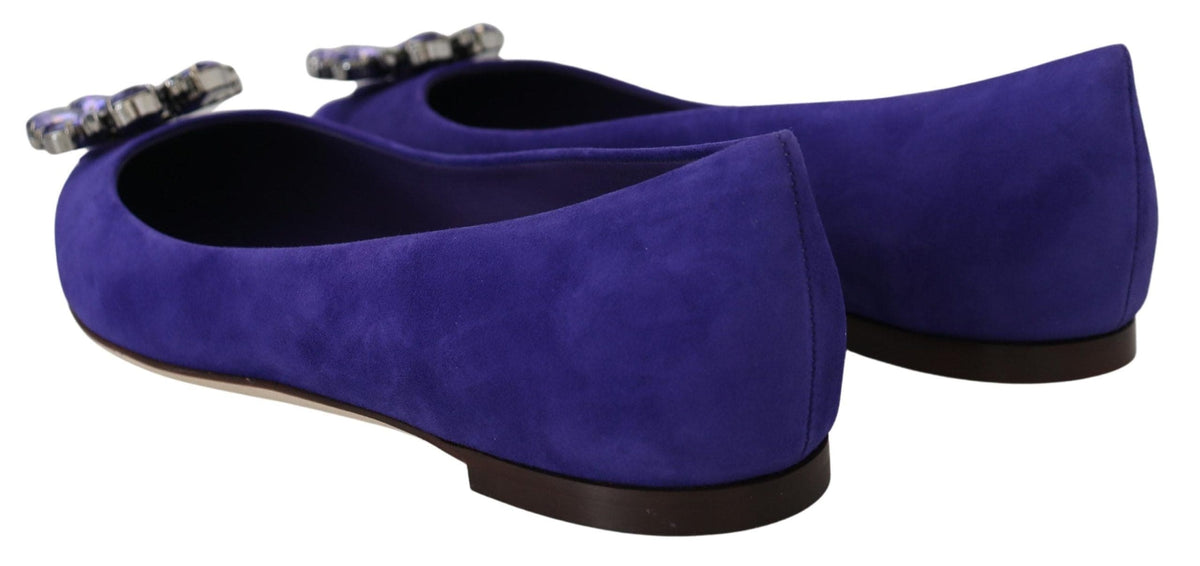 Ballerines en daim violet ornées de cristaux Dolce &amp; Gabbana