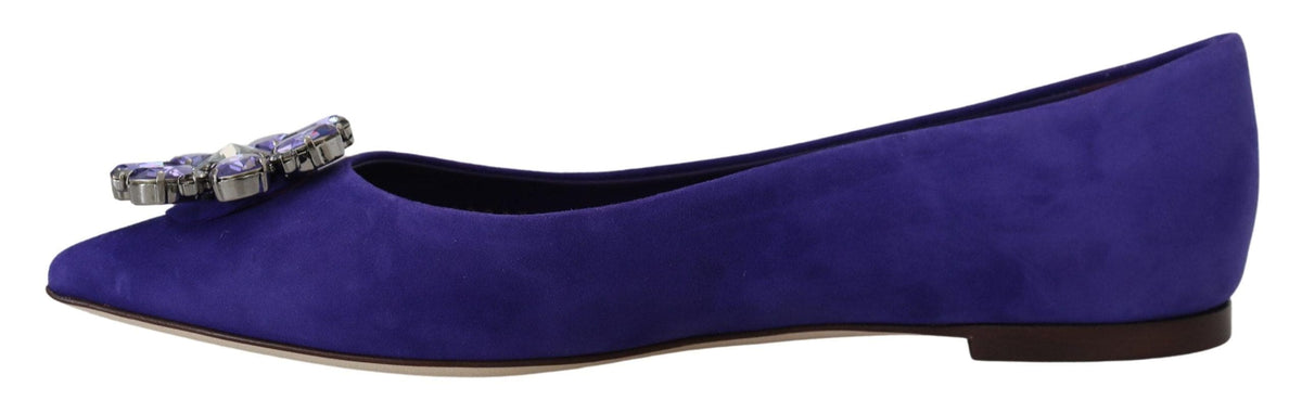 Ballerines en daim violet ornées de cristaux Dolce &amp; Gabbana