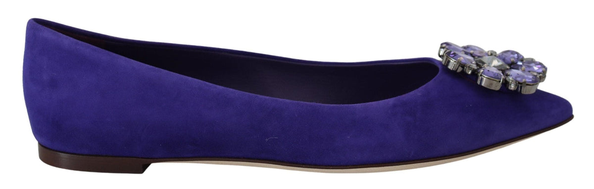 Ballerines en daim violet ornées de cristaux Dolce &amp; Gabbana