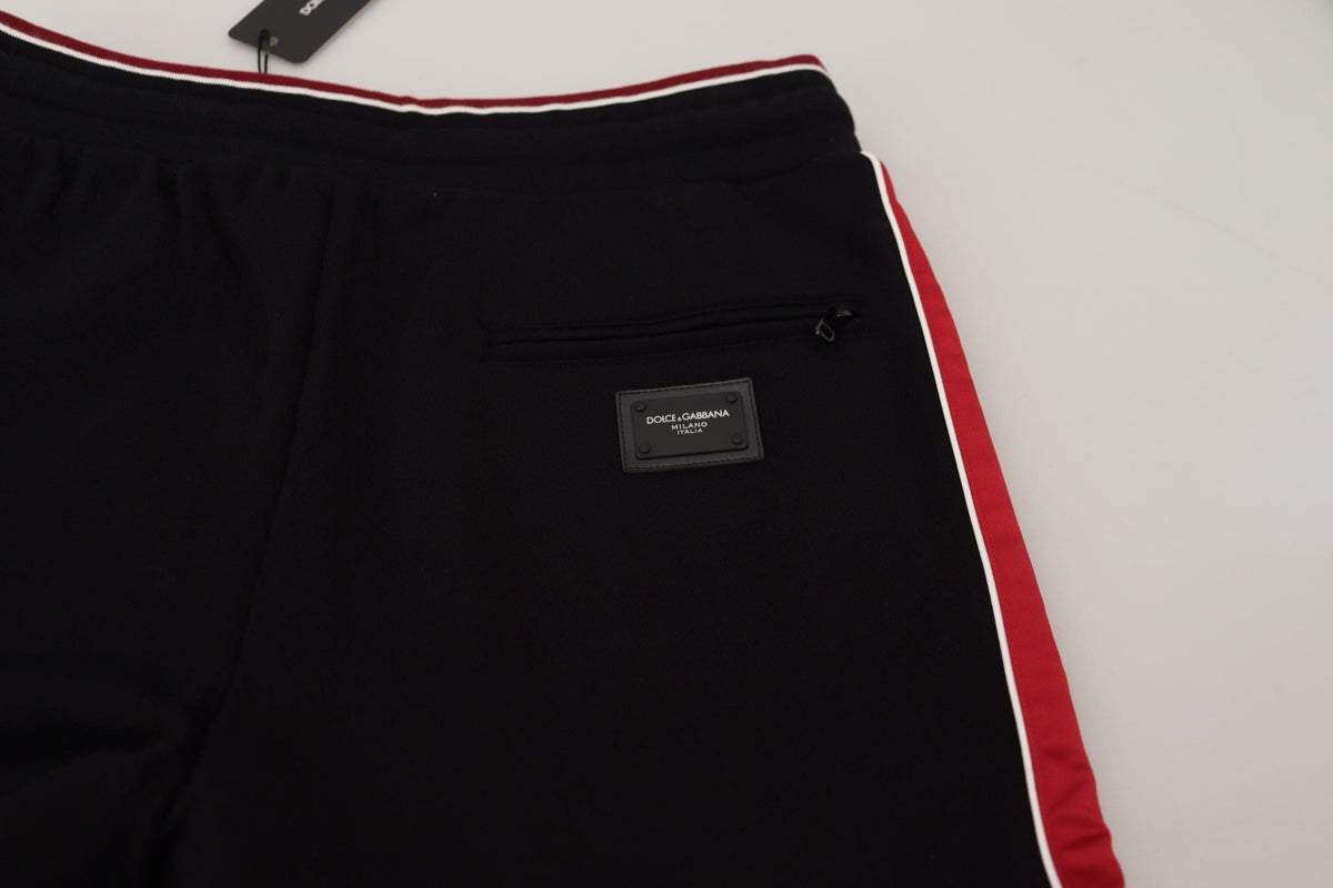 Pantalon de jogging élégant noir avec détails rouges Dolce &amp; Gabbana