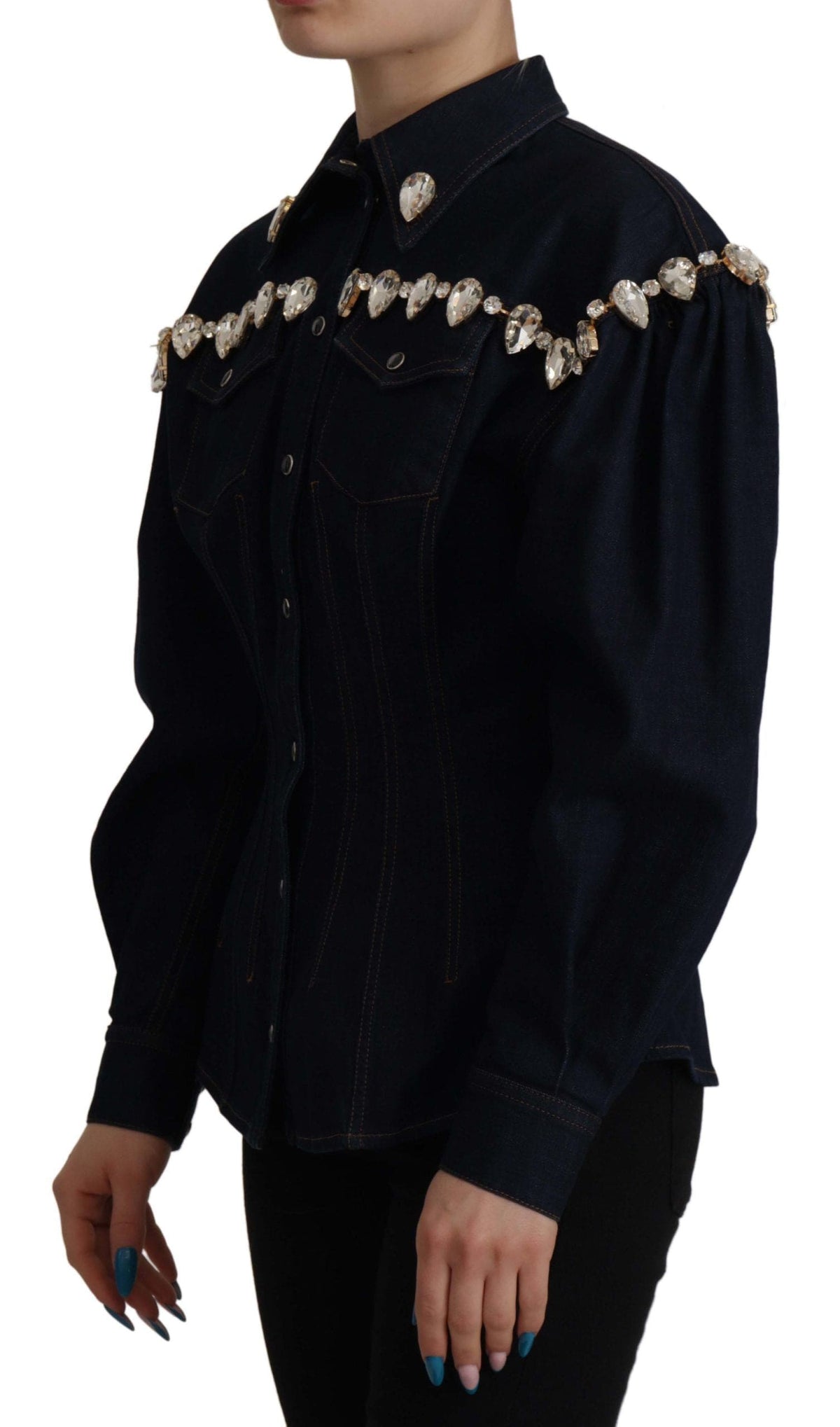 Veste en jean élégante ornée de cristaux Dolce &amp; Gabbana