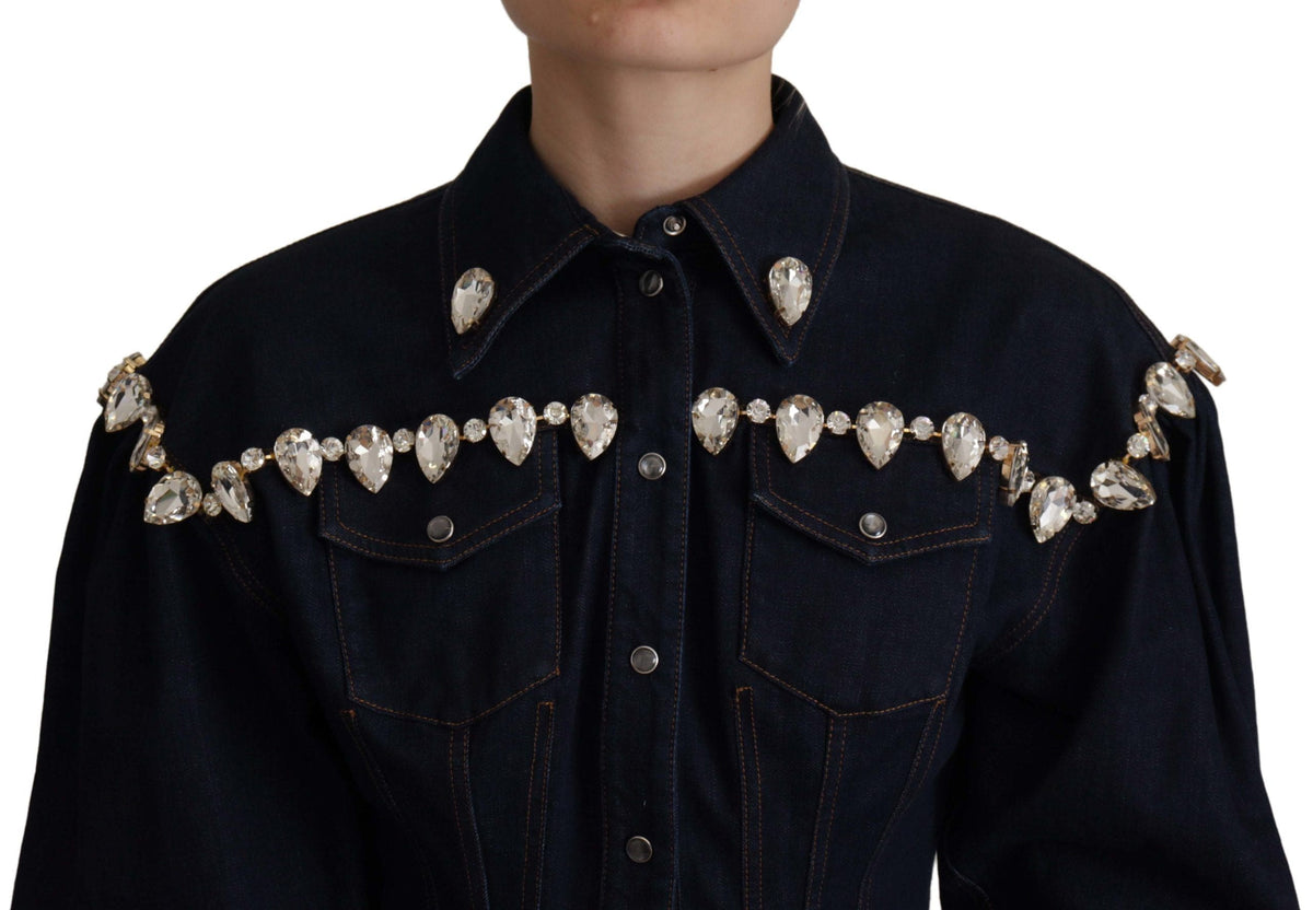 Veste en jean élégante ornée de cristaux Dolce &amp; Gabbana