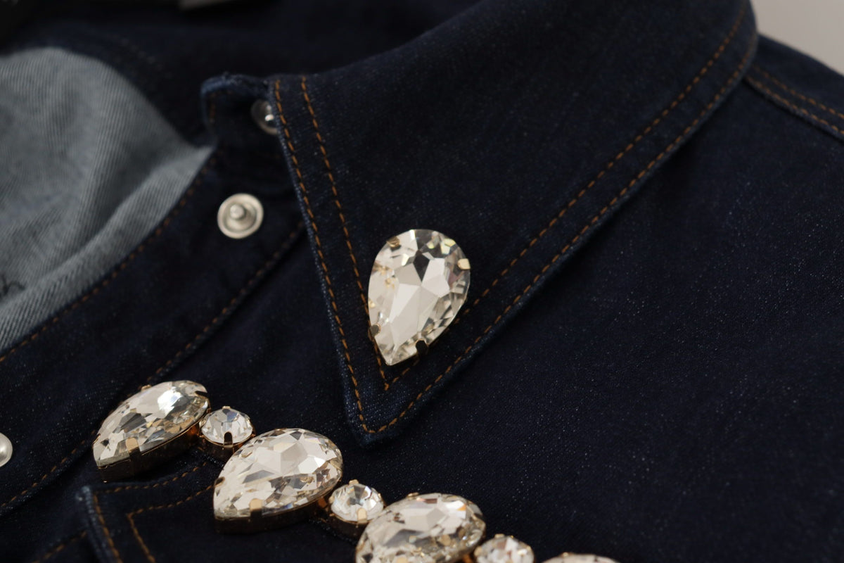 Veste en jean élégante ornée de cristaux Dolce &amp; Gabbana