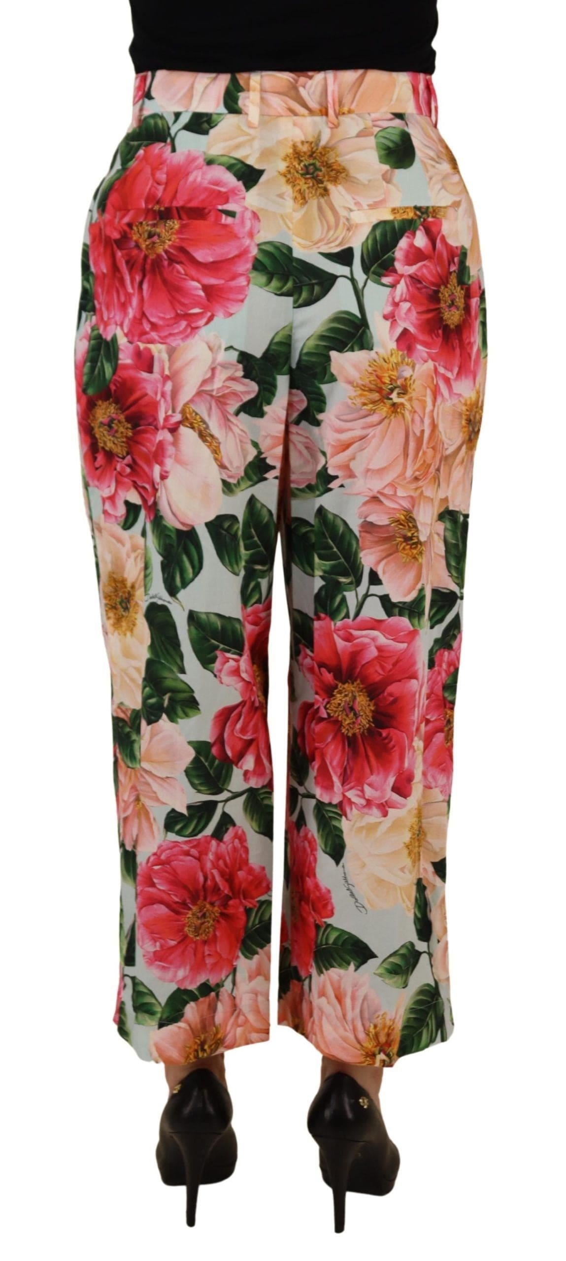 Pantalones de cintura alta de seda exquisita de Dolce &amp; Gabbana