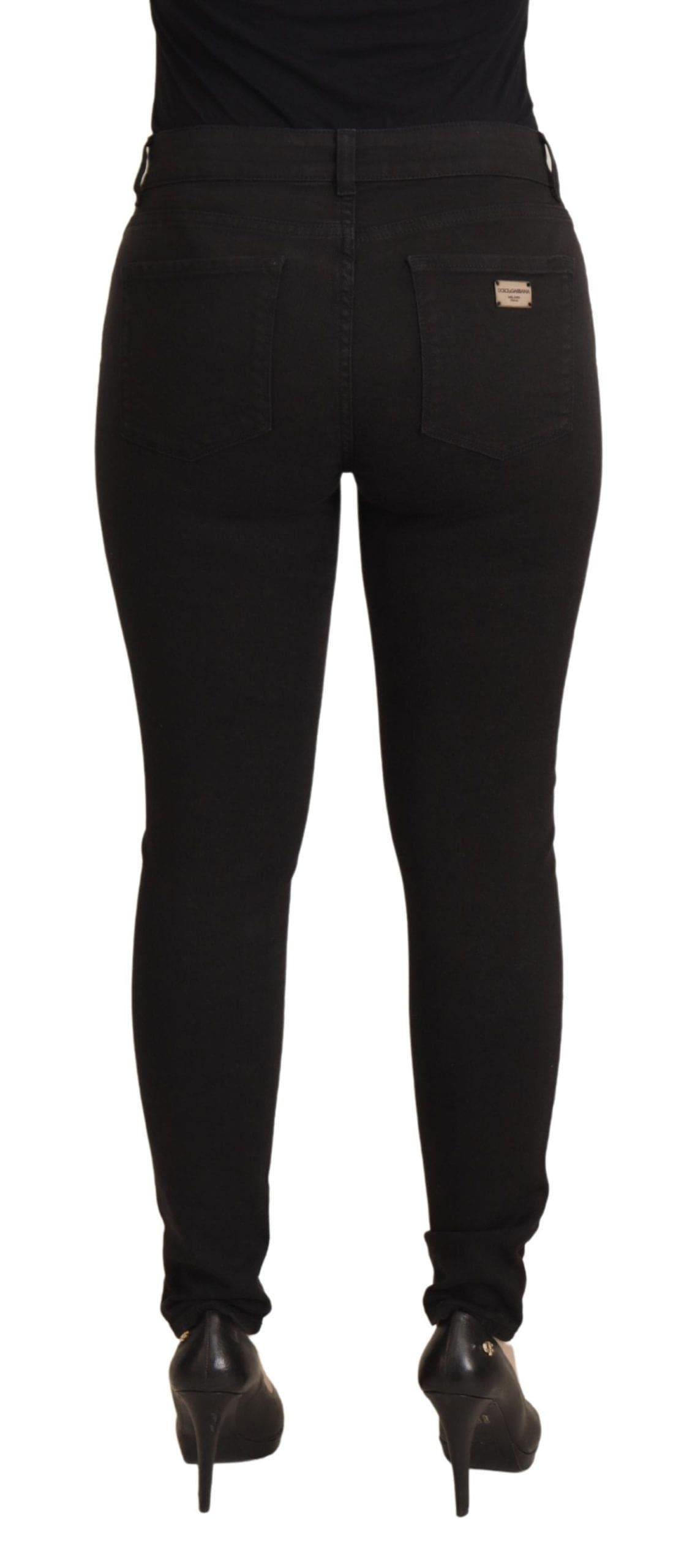 Jean skinny en coton stretch noir élégant Dolce &amp; Gabbana