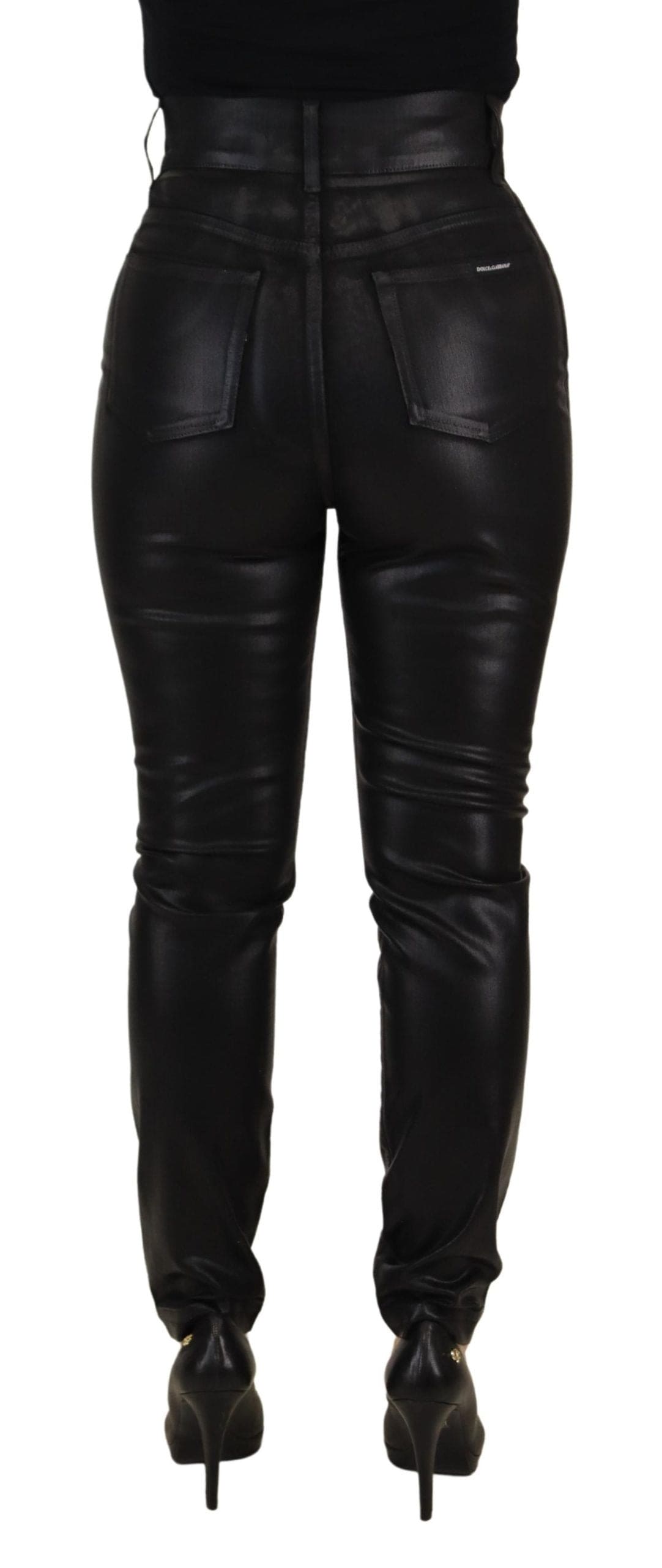 Pantalon skinny taille haute chic Dolce &amp; Gabbana noir