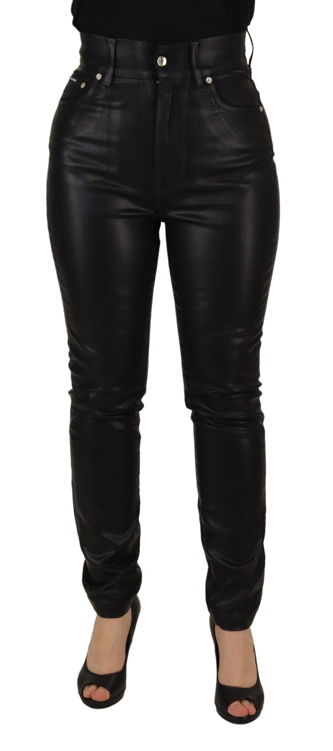 Pantalon skinny taille haute chic Dolce &amp; Gabbana noir