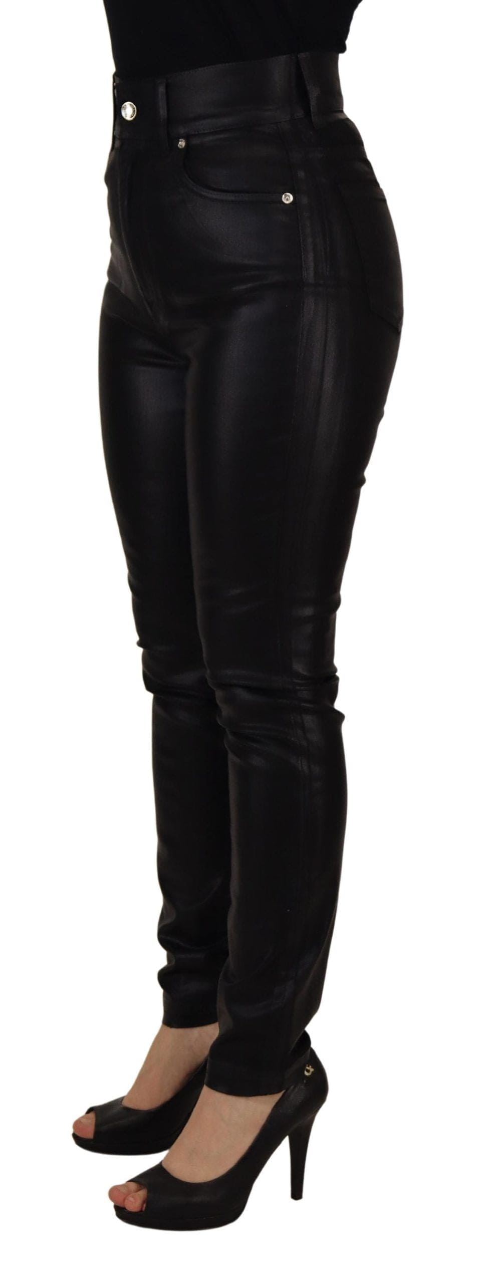 Pantalon skinny taille haute chic Dolce &amp; Gabbana noir