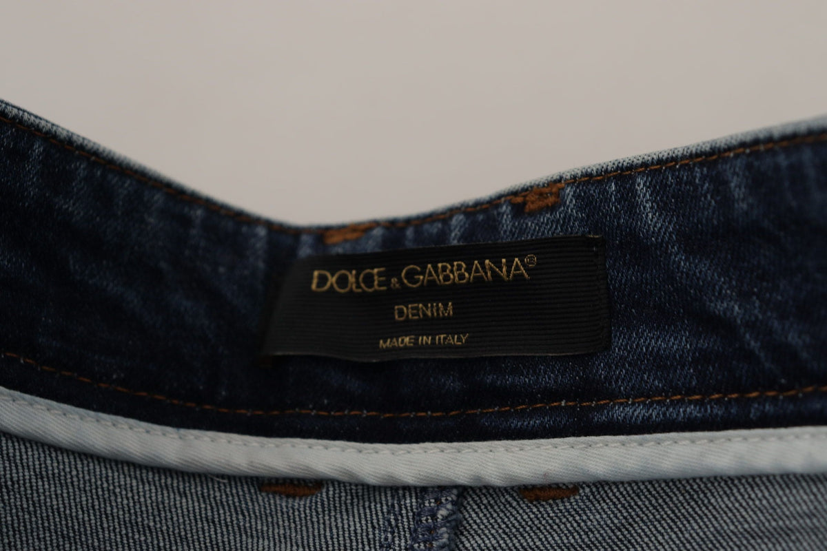 Jean skinny taille haute Dolce &amp; Gabbana de créateur en bleu