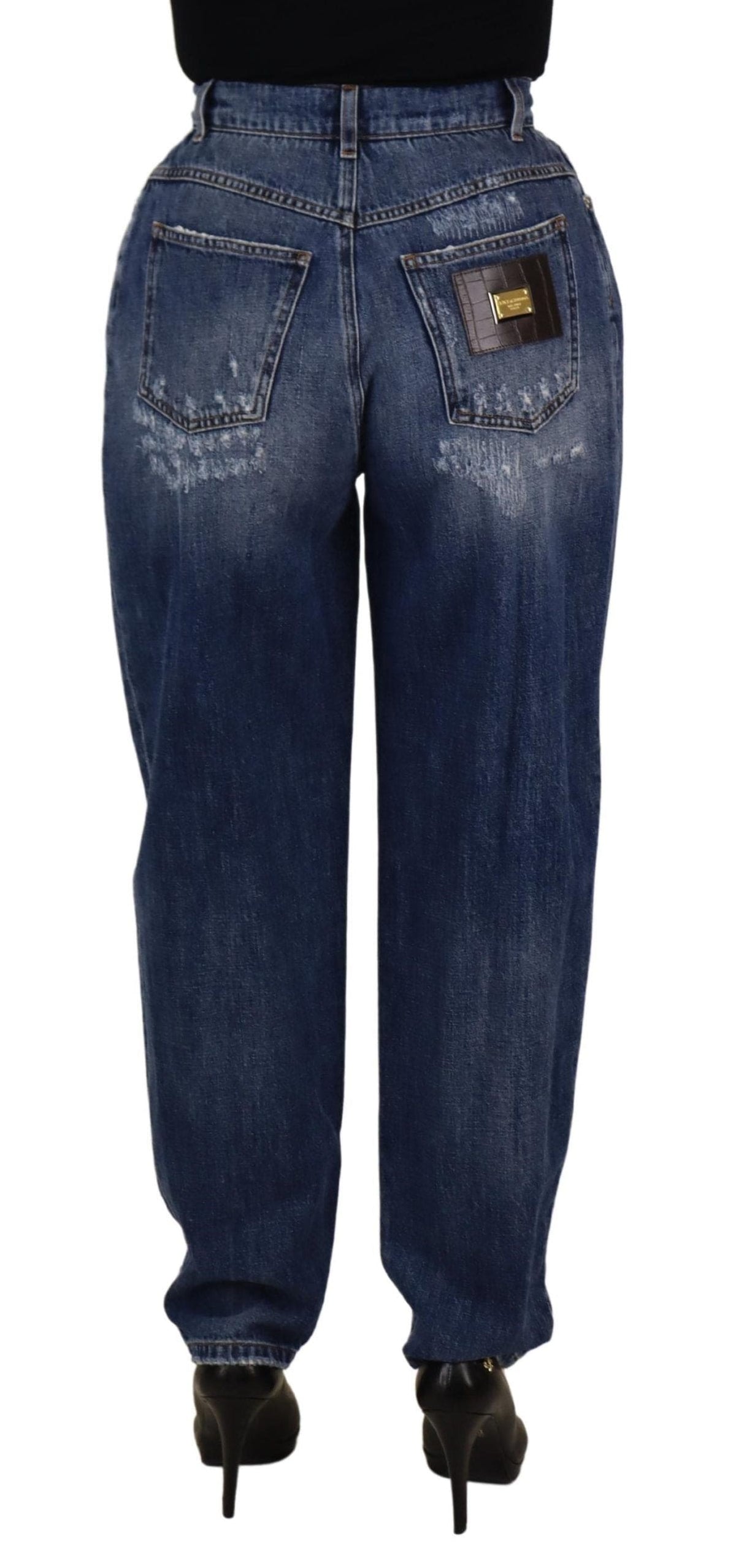 Jean skinny taille haute Dolce &amp; Gabbana - Délavé bleu chic