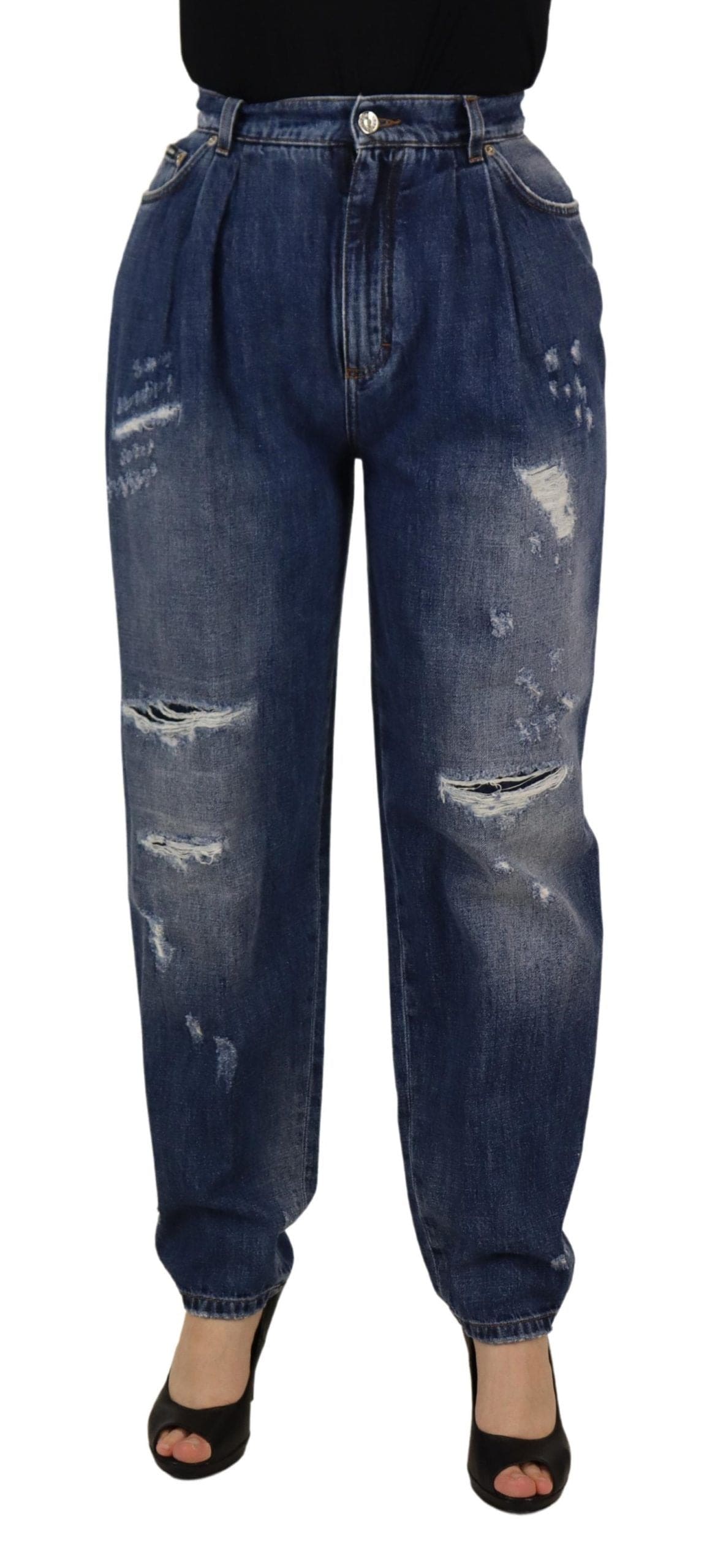 Jean skinny taille haute Dolce &amp; Gabbana - Délavé bleu chic