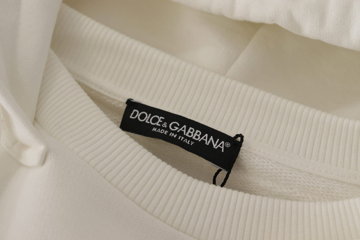 Suéter con capucha elegante blanco de Dolce &amp; Gabbana