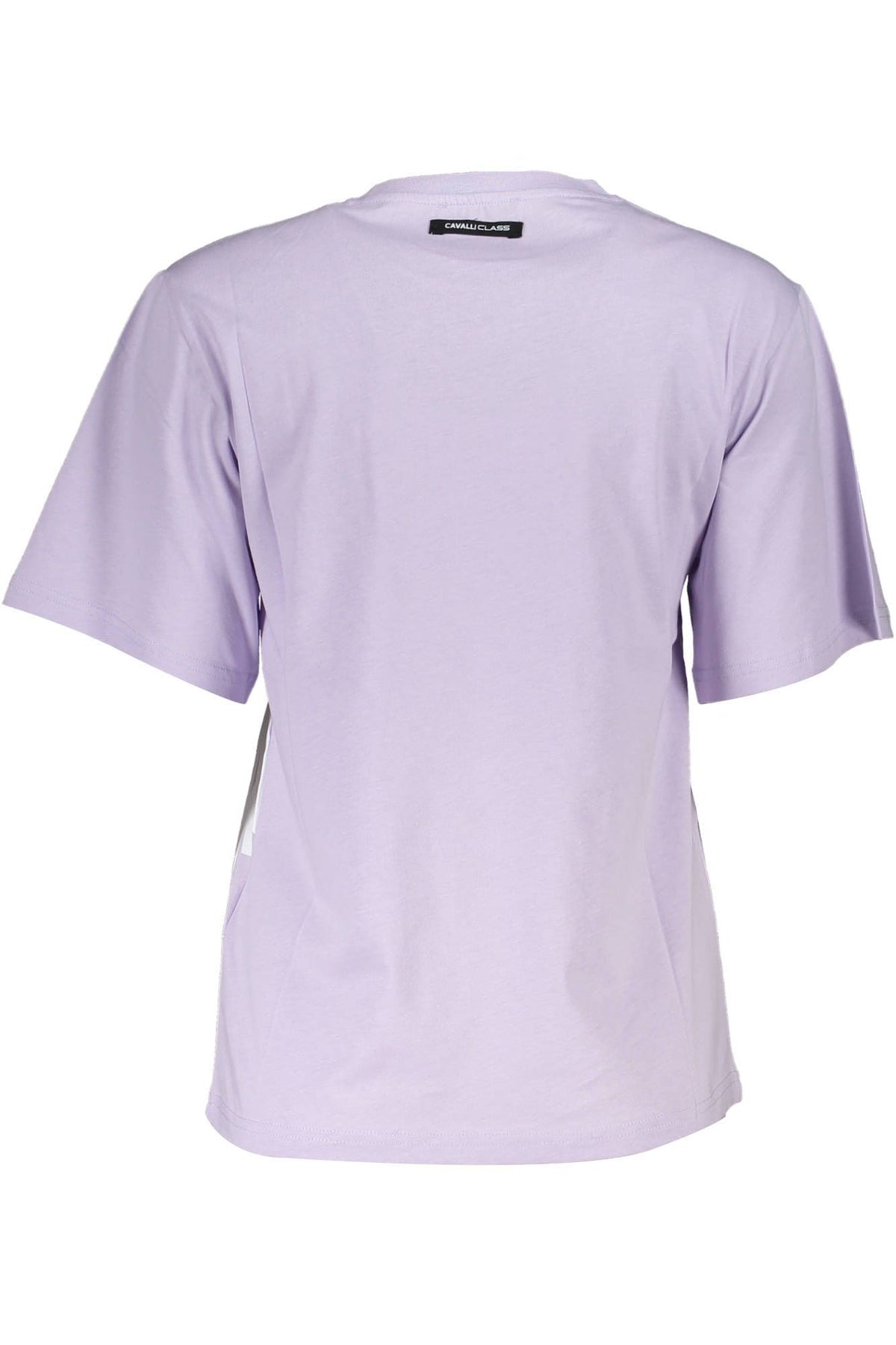 T-shirt élégant à imprimé violet Cavalli Class avec logo chic