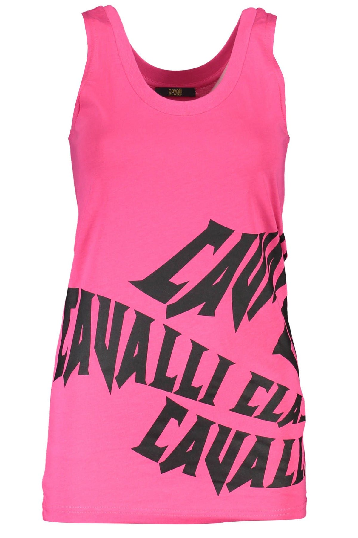 Elegante camiseta sin mangas con hombros anchos en color rosa de Cavalli Class