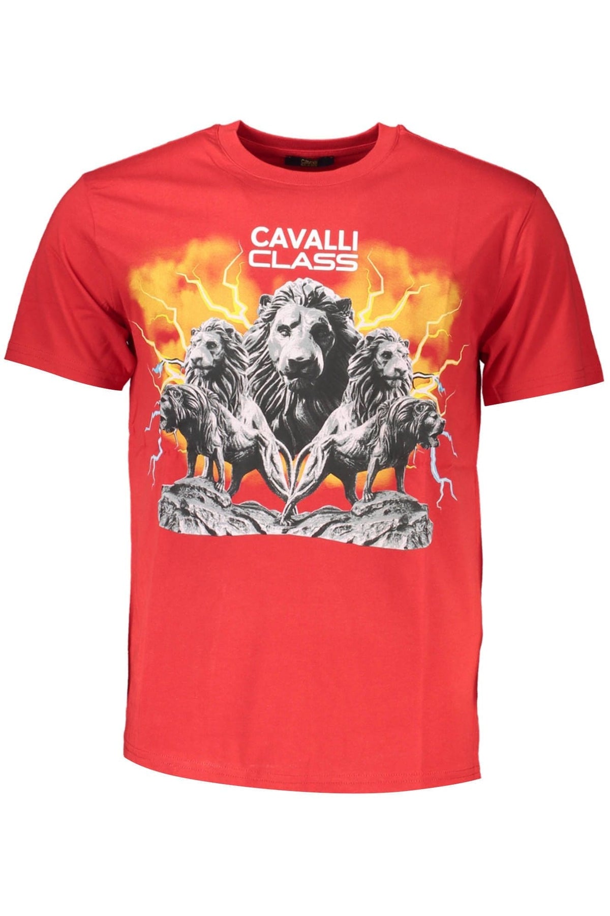 Camiseta estampada elegante en rojo con un estilo clásico de Cavalli Class