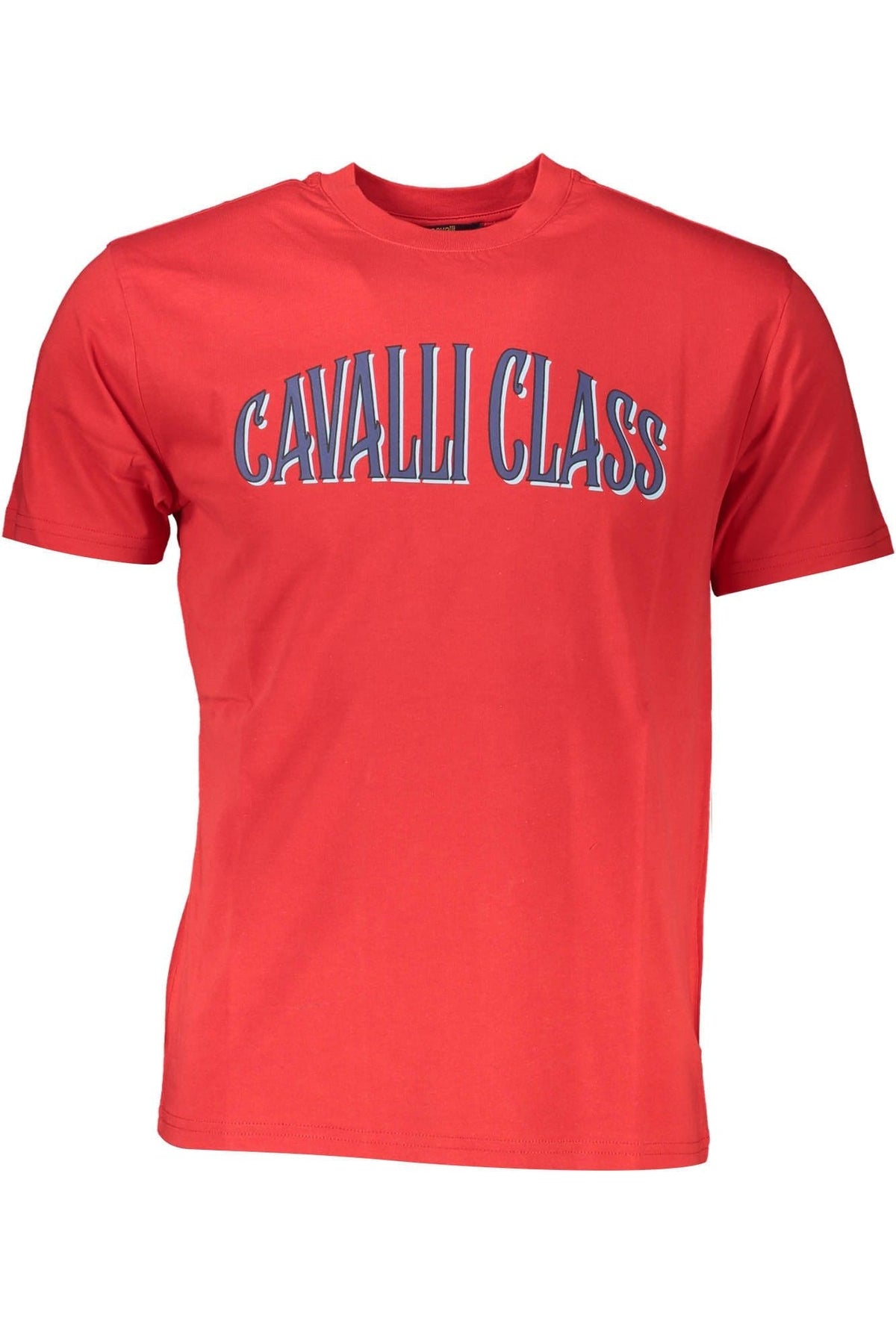 T-shirt élégant à imprimé logo rouge Cavalli Class