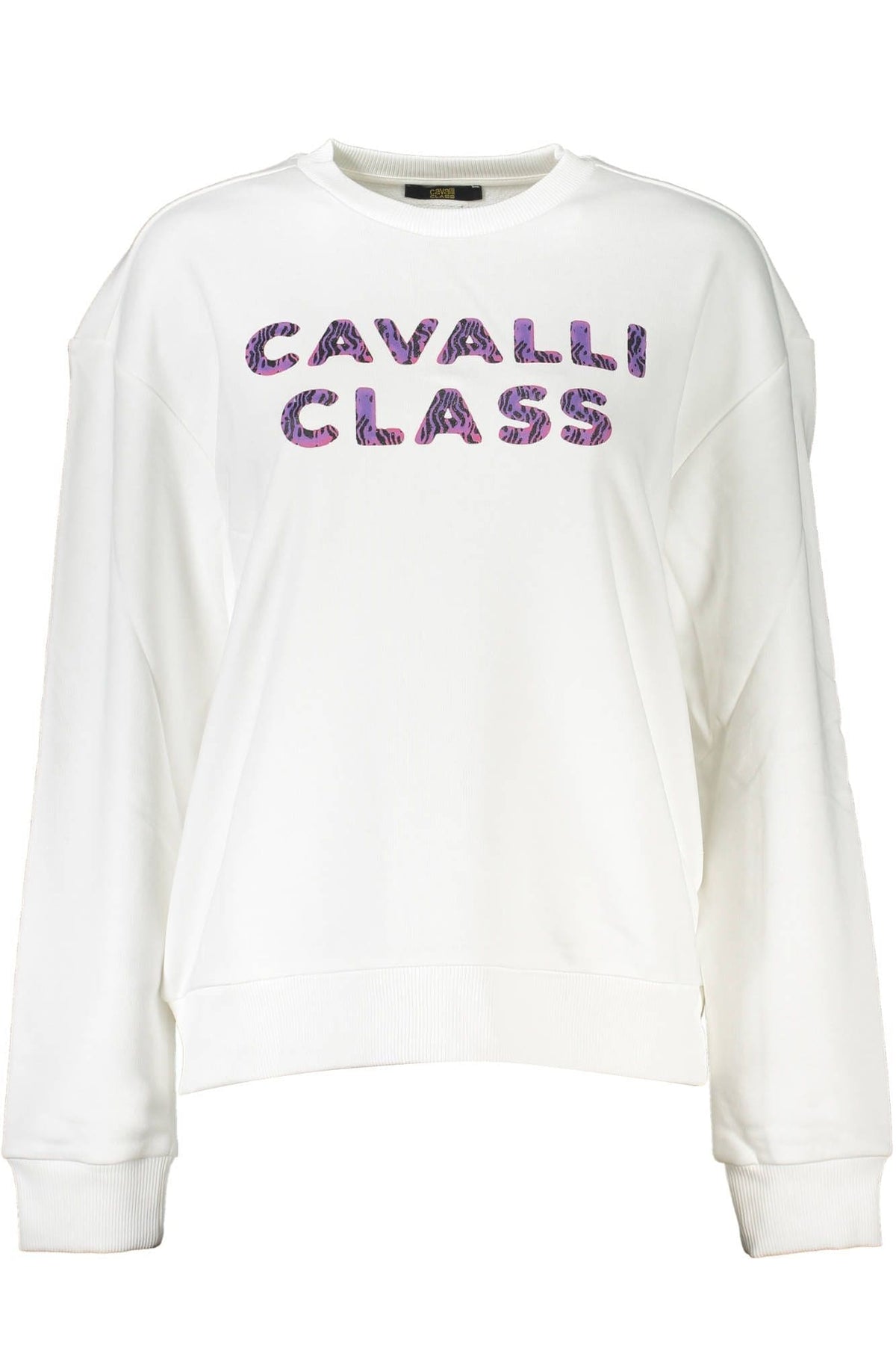 Pull blanc imprimé chic Cavalli Class avec intérieur brossé confortable