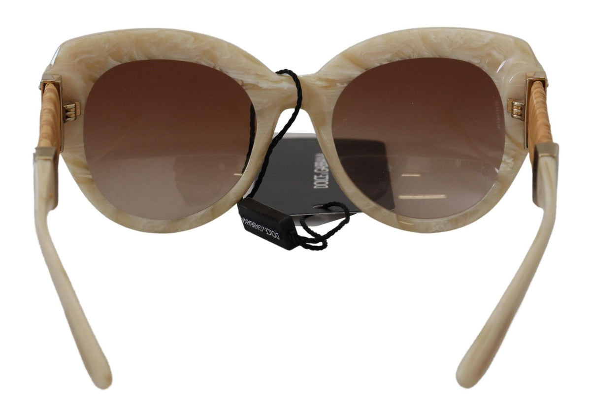 Gafas de sol elegantes de acetato beige para mujer de Dolce &amp; Gabbana