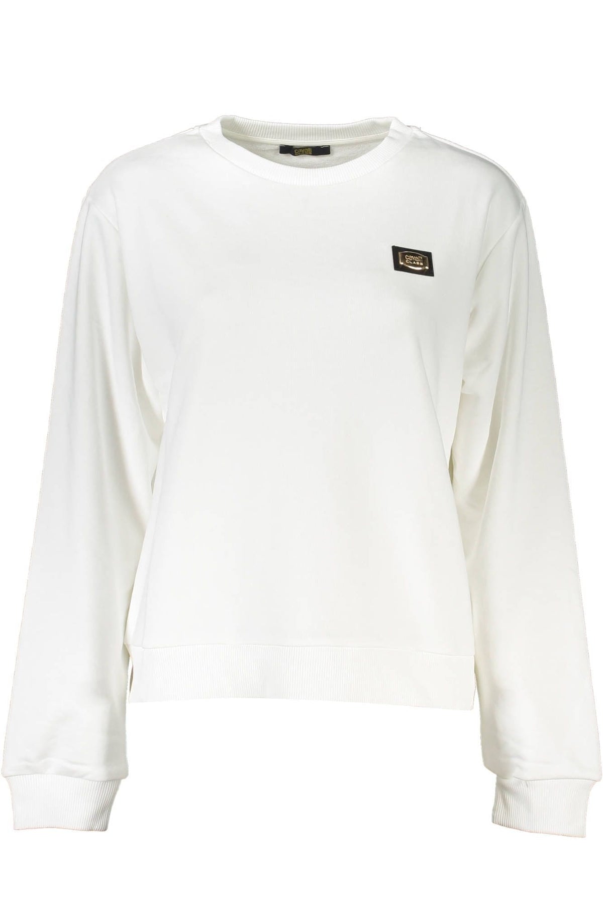 Sweat-shirt confortable brossé blanc Cavalli Class Chic