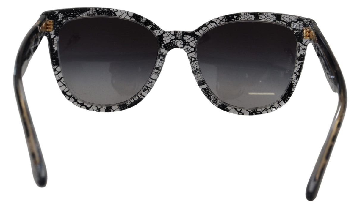 Gafas de sol elegantes con apliques de encaje blanco de Dolce &amp; Gabbana