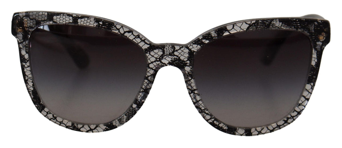 Gafas de sol elegantes con apliques de encaje blanco de Dolce &amp; Gabbana