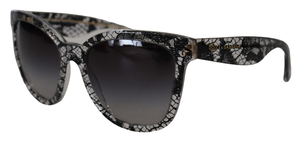 Gafas de sol elegantes con apliques de encaje blanco de Dolce &amp; Gabbana