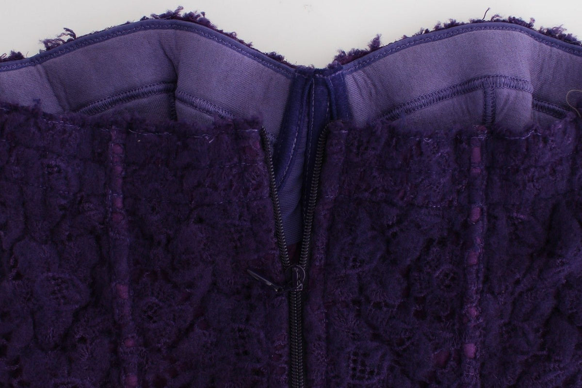 Ermanno Scervino Corset bustier en dentelle et soie mélangée violette