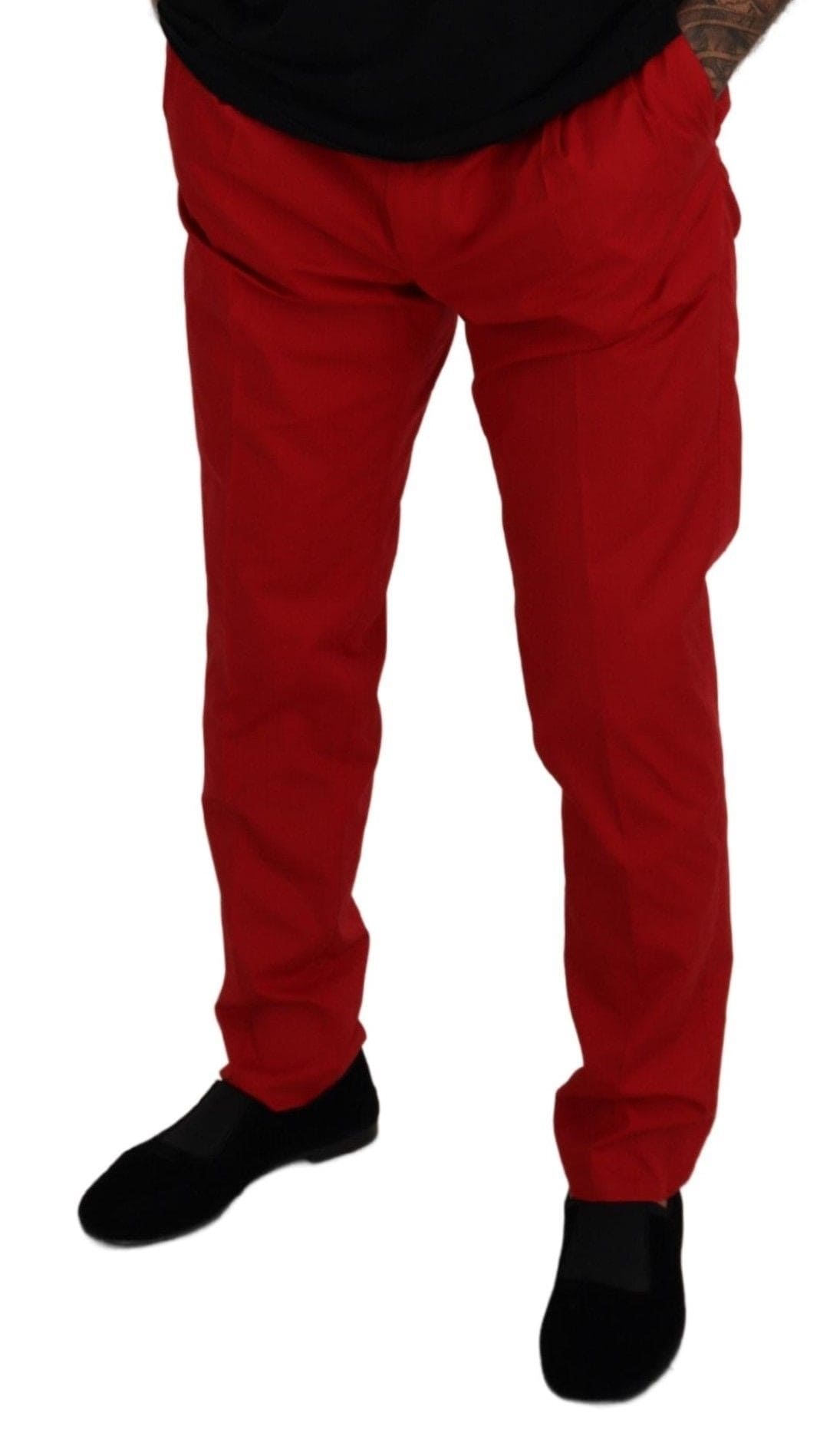 Pantalon chino slim élégant Dolce &amp; Gabbana de couleur cramoisie