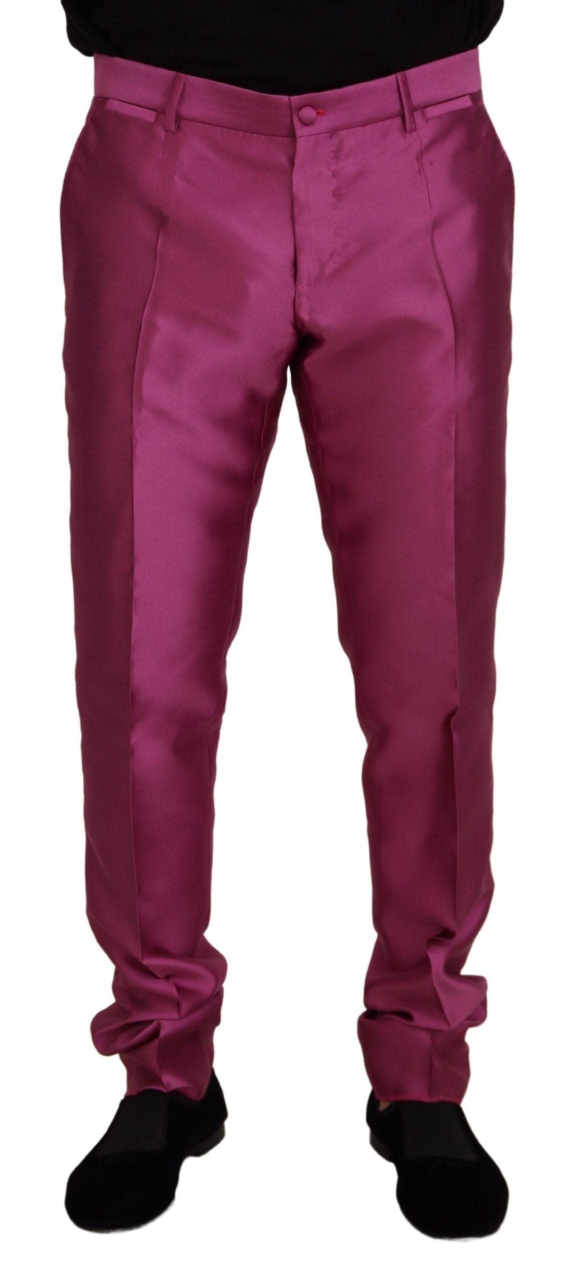 Pantalon habillé slim fit Dolce &amp; Gabbana en rose