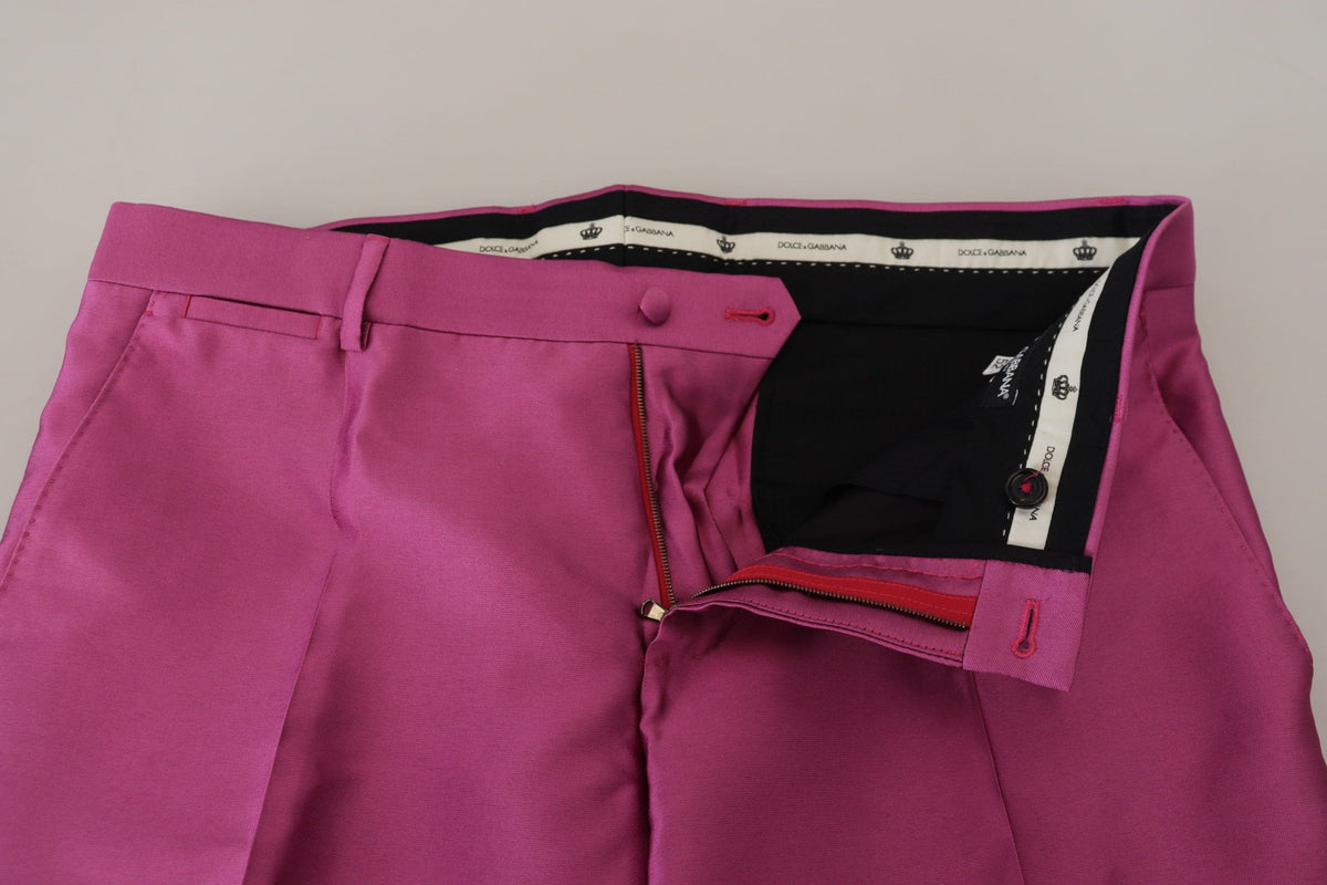 Pantalon habillé slim fit Dolce &amp; Gabbana en rose