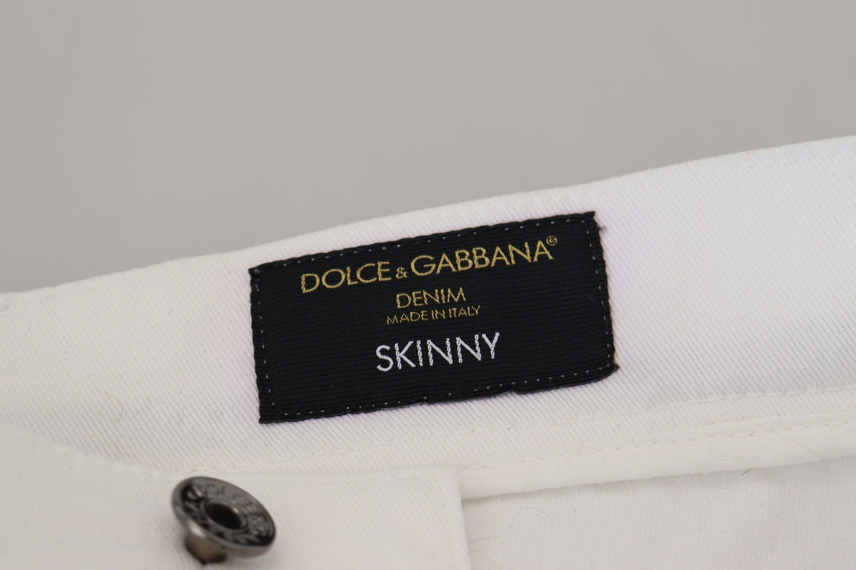 Jean slim blanc élégant Dolce &amp; Gabbana