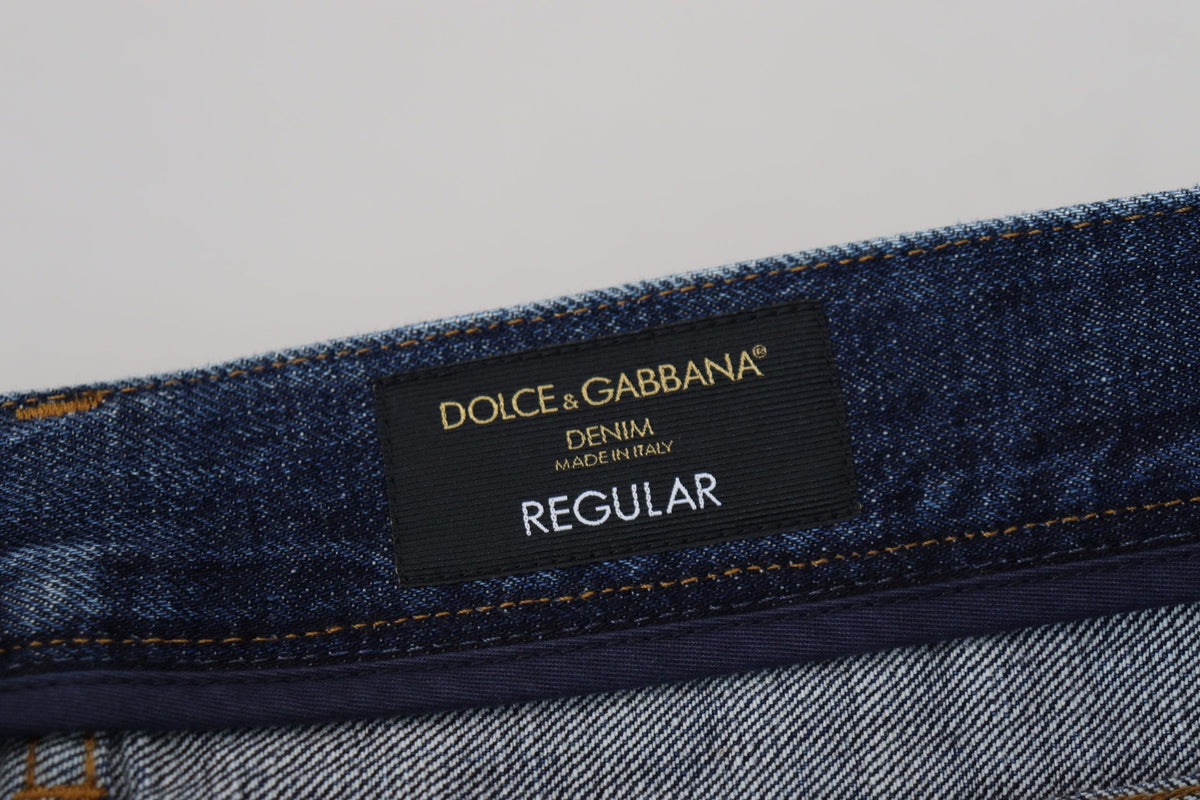 Jean coupe classique bleu délavé élégant Dolce &amp; Gabbana