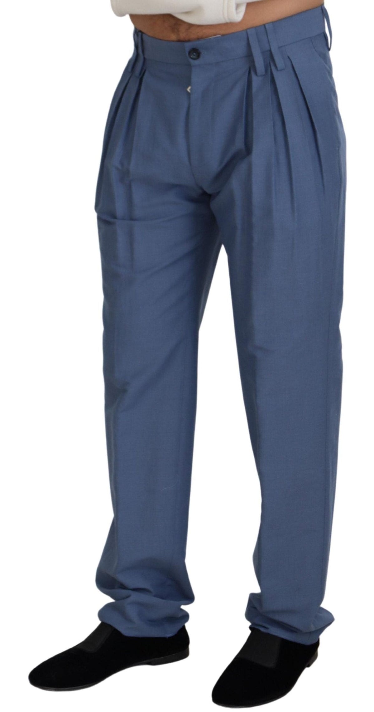 Pantalones de vestir elegantes de corte regular de Dolce &amp; Gabbana en azul