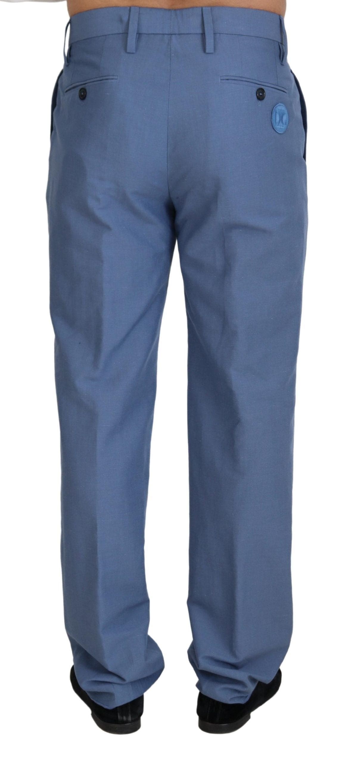 Pantalones de vestir elegantes de corte regular de Dolce &amp; Gabbana en azul