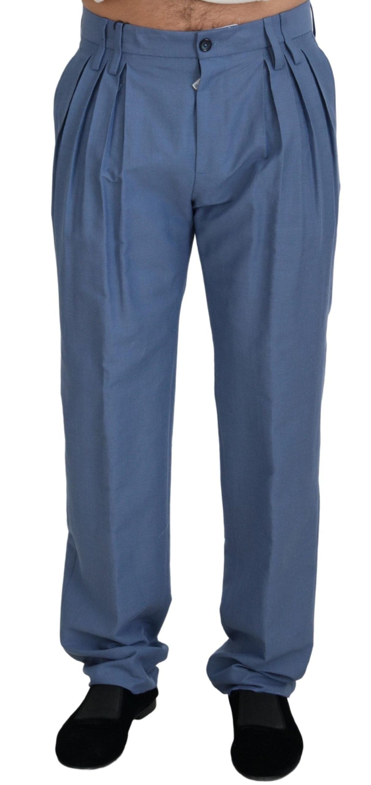 Pantalones de vestir elegantes de corte regular de Dolce &amp; Gabbana en azul