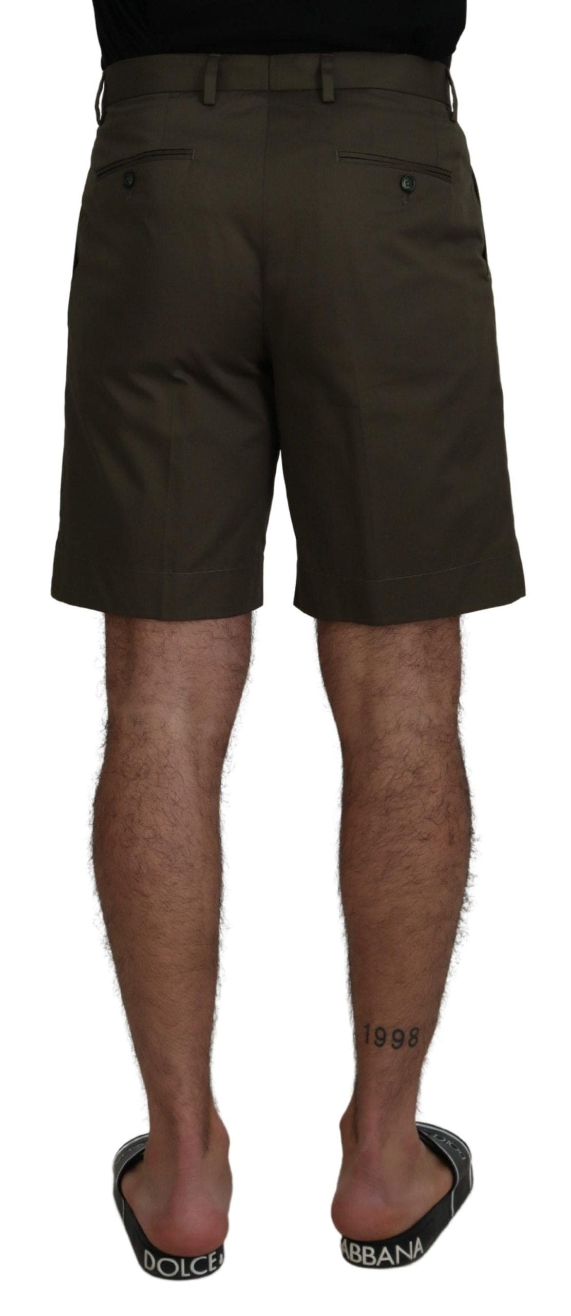 Short chino élégant en coton vert Dolce &amp; Gabbana