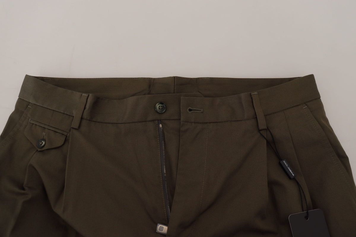 Short chino élégant en coton vert Dolce &amp; Gabbana