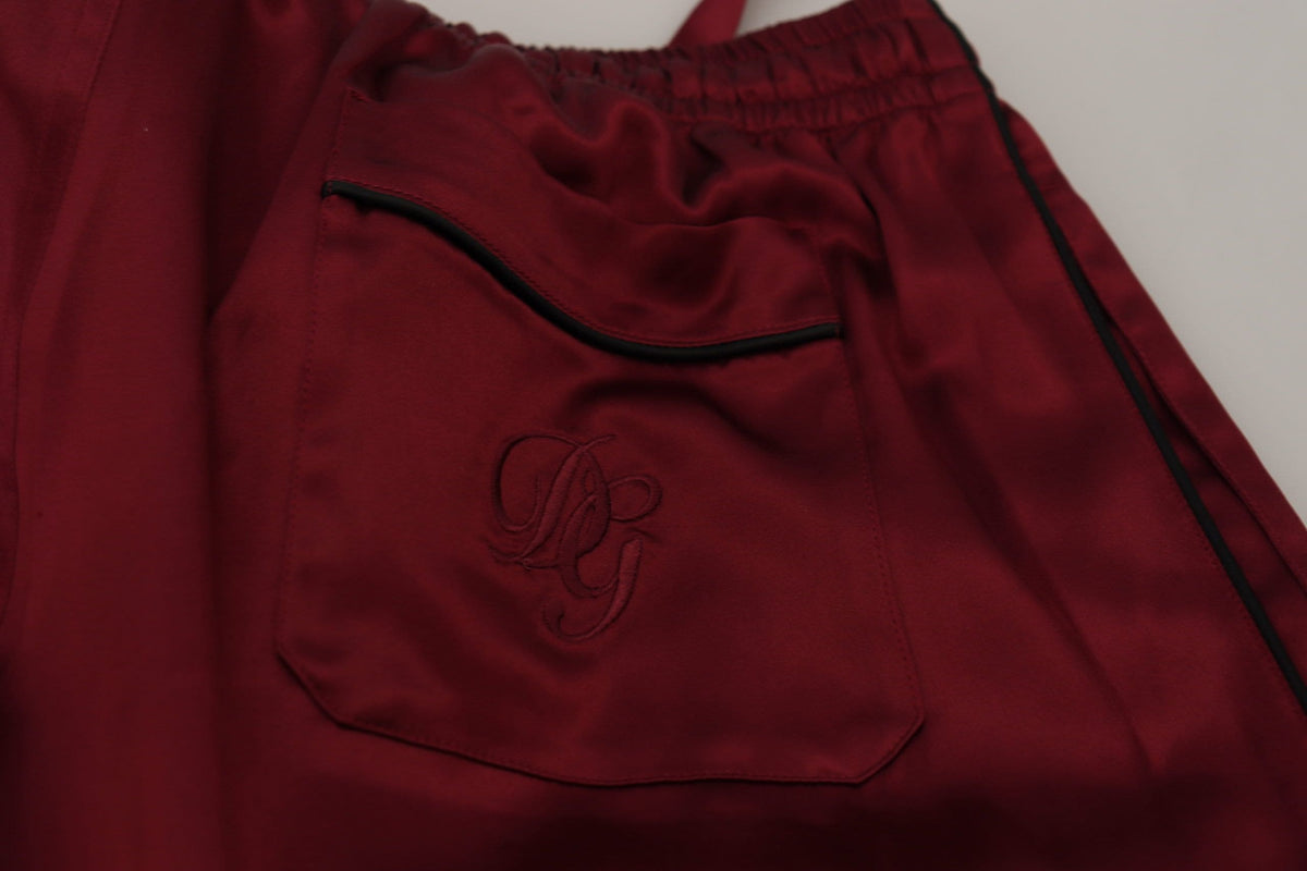 Pantalon de détente en soie Dolce &amp; Gabbana Bordeaux