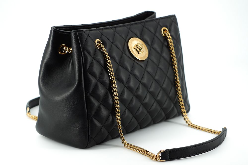 Bolso tote elegante de piel napa acolchada de Versace