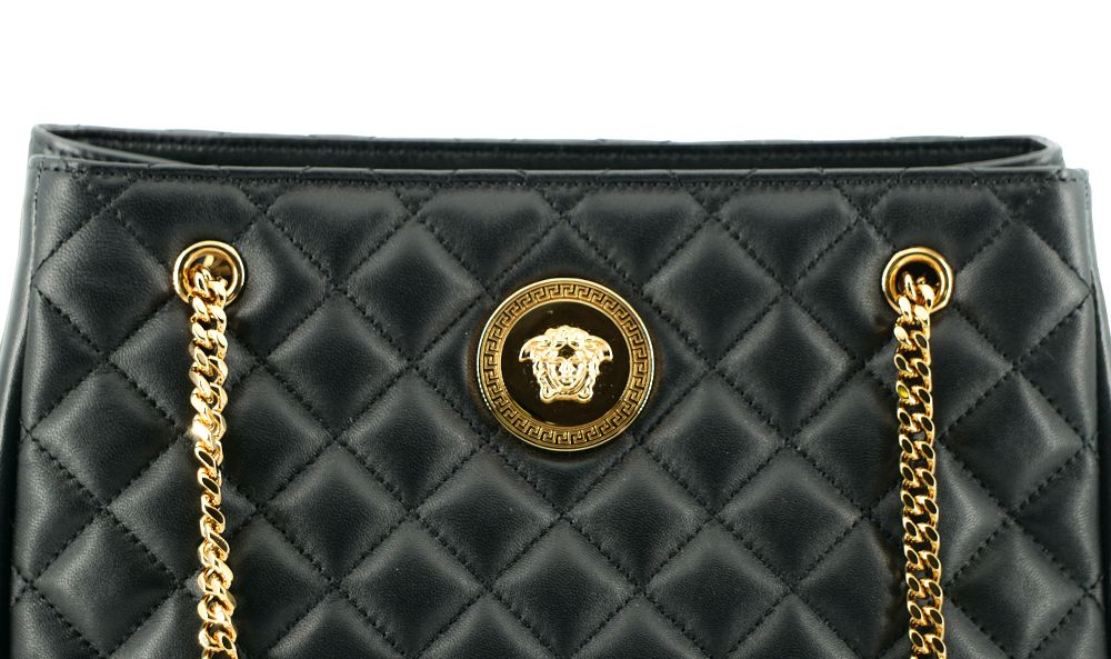 Sac fourre-tout élégant en cuir nappa matelassé Versace