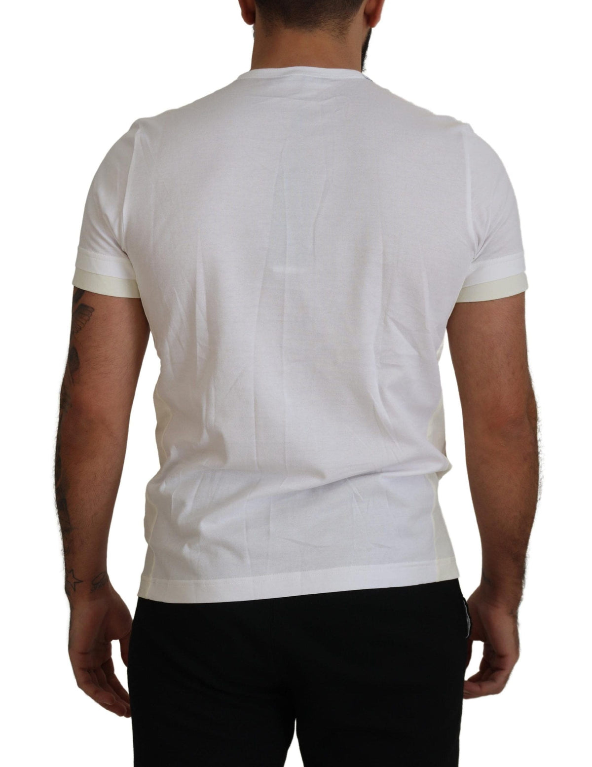 Elegante camiseta de algodón blanca con bolsillo DG en el pecho de Dolce &amp; Gabbana