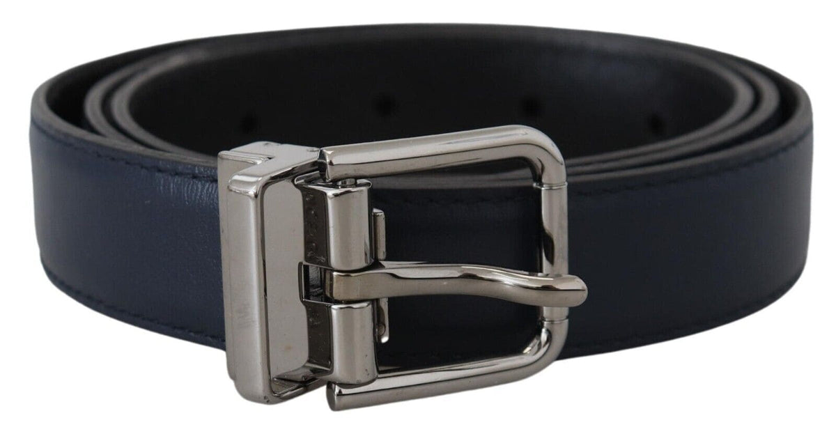 Ceinture élégante en cuir de veau bleu Dolce &amp; Gabbana