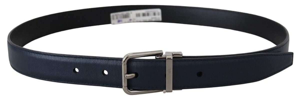 Ceinture élégante en cuir de veau bleu Dolce &amp; Gabbana