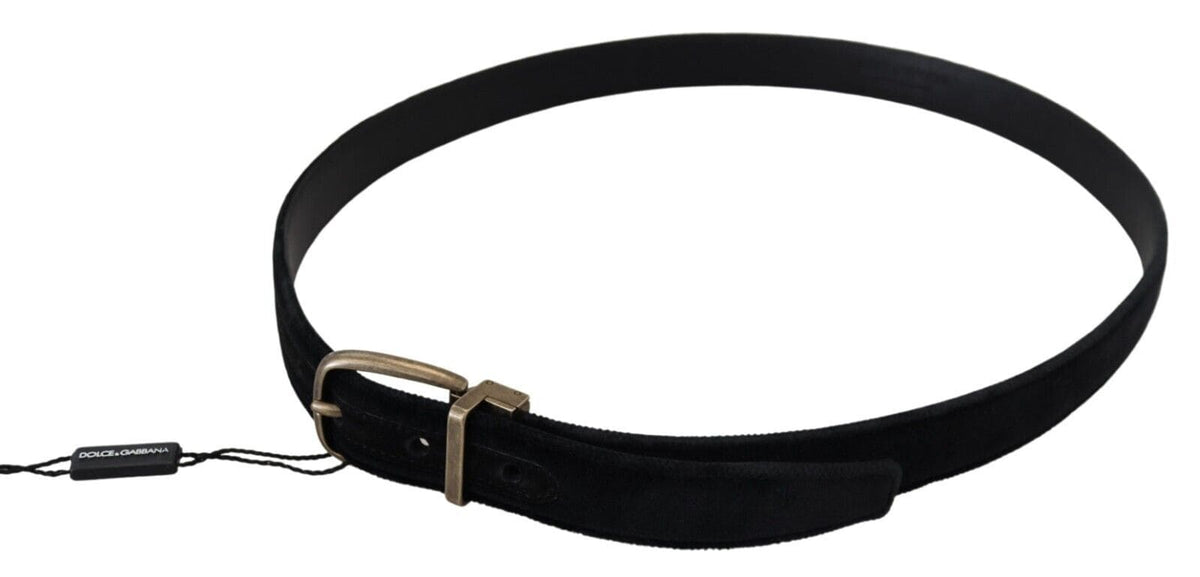 Ceinture élégante en cuir noir Dolce &amp; Gabbana