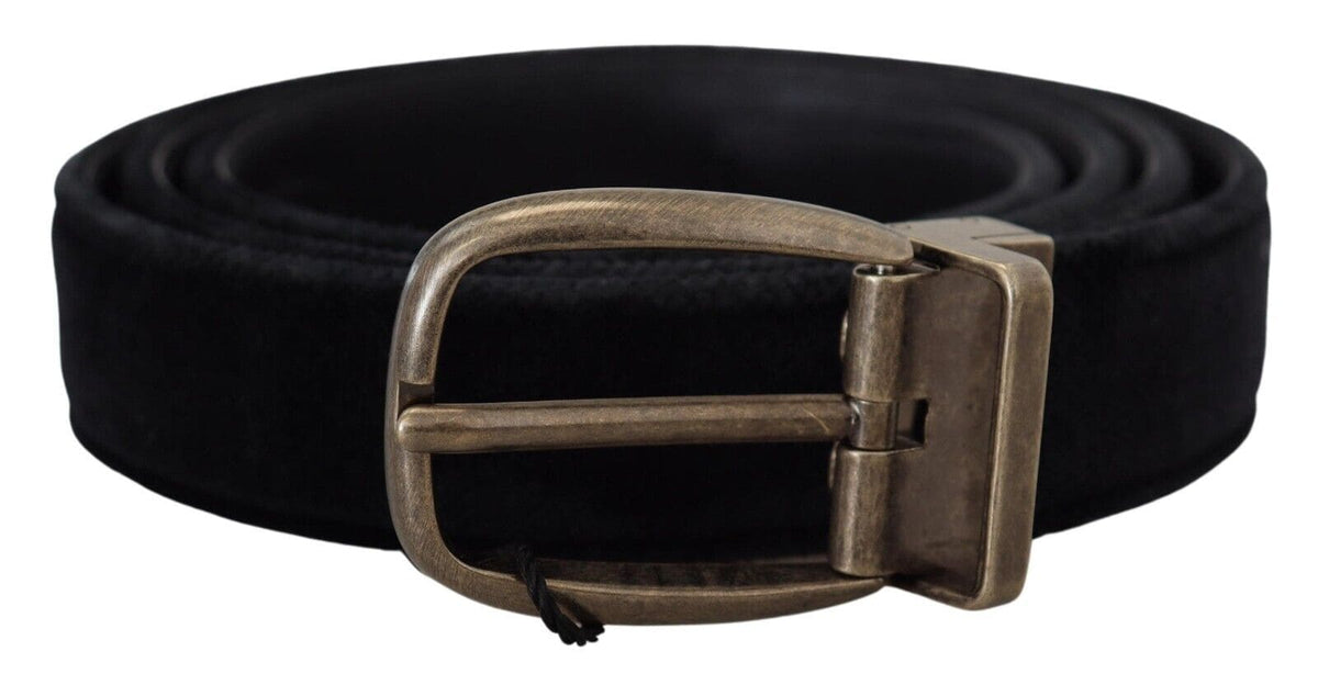 Ceinture élégante en cuir noir Dolce &amp; Gabbana