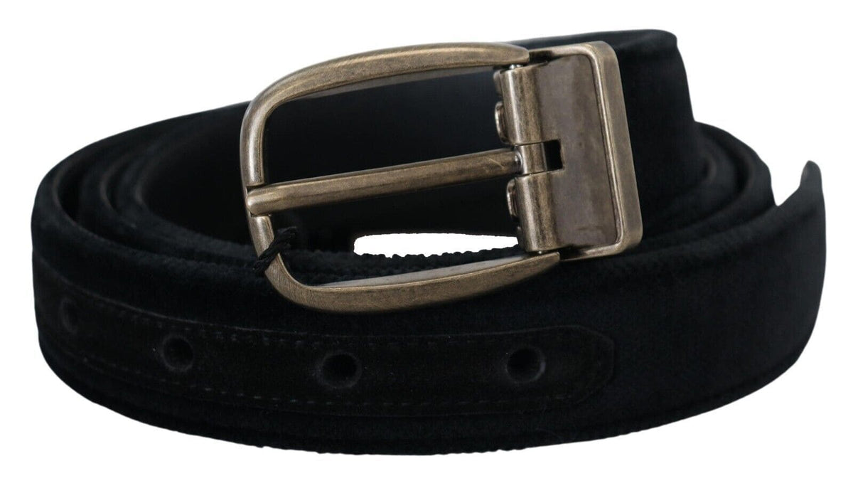 Ceinture élégante en cuir noir Dolce &amp; Gabbana