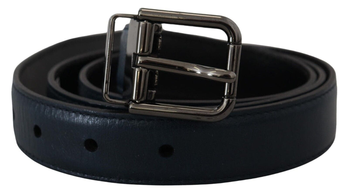 Ceinture élégante en cuir bleu foncé Dolce &amp; Gabbana