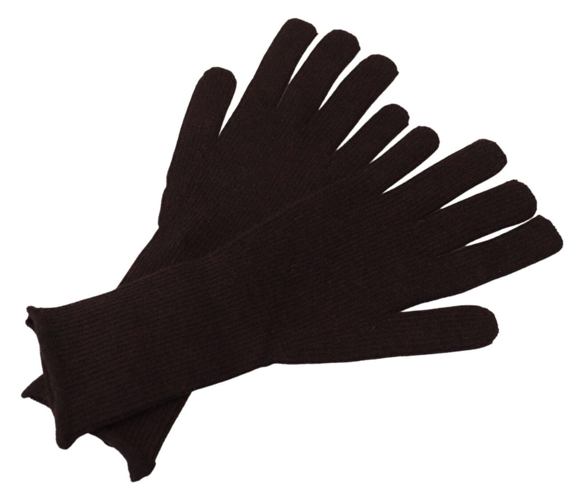 Gants élégants en soie et cachemire marron Dolce &amp; Gabbana